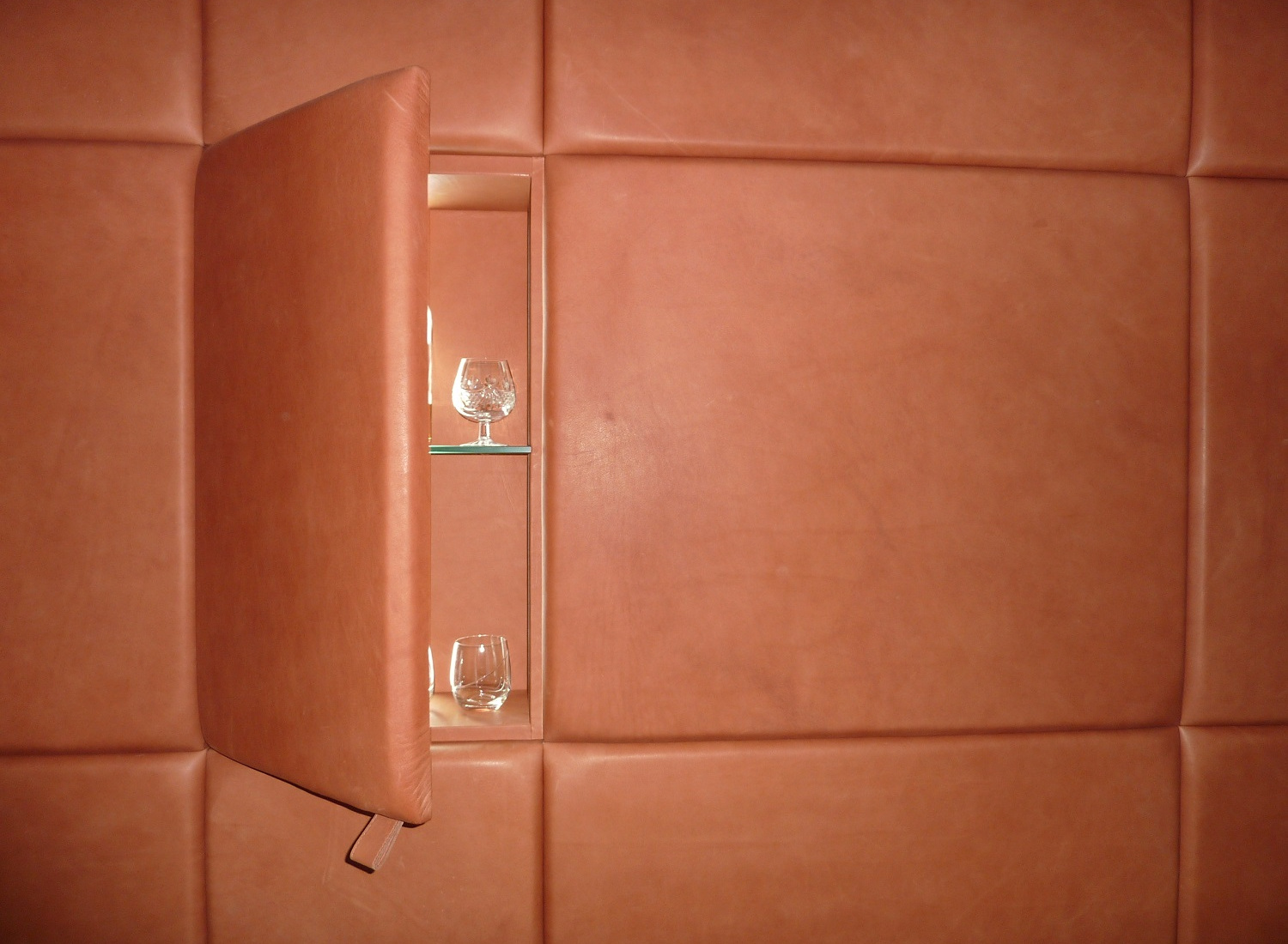leather wall and cabinet