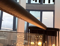 Leather and hand-stitch finish. Completed on-site.