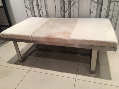 beige cowhide table