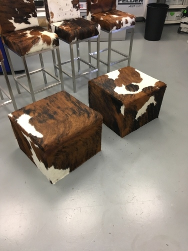 cowhide cubes and tables
