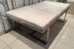 cowhide and stainless steel coffee table