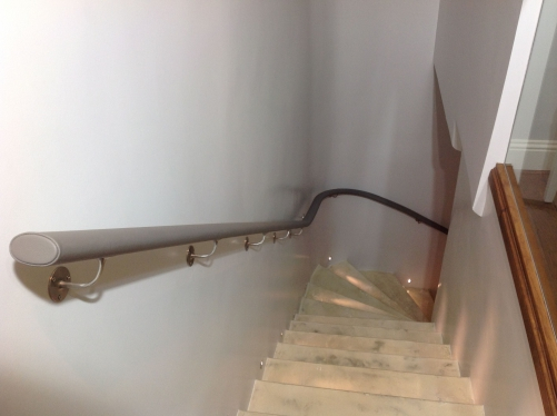 oval leather handrail