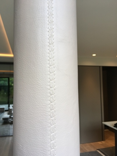 leather wrapped columns