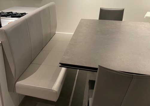 Floating kitchen dining bench