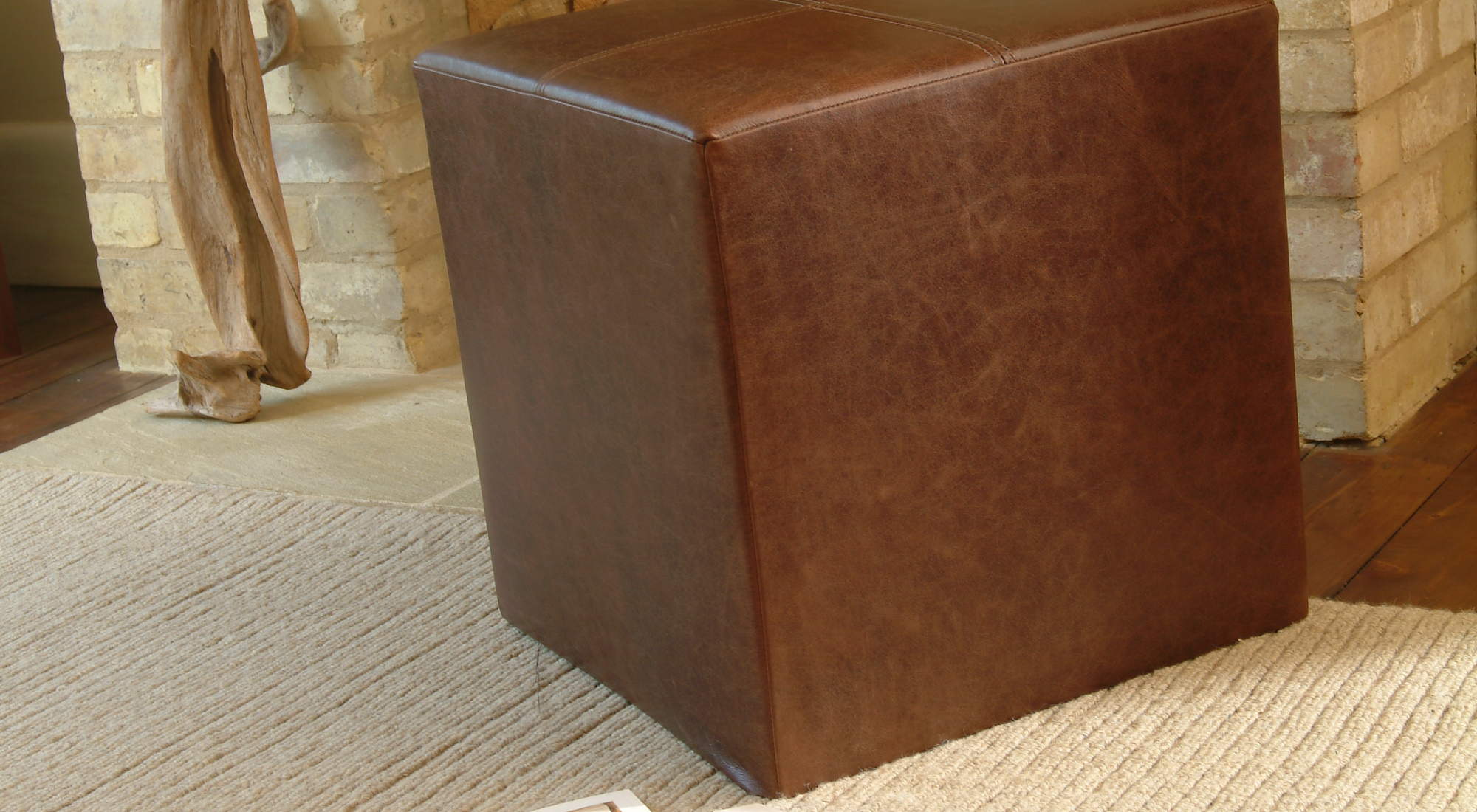 leather cube