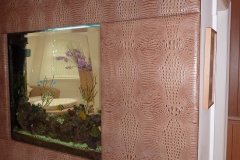 croc effect leather wall