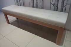 leather and oak bench