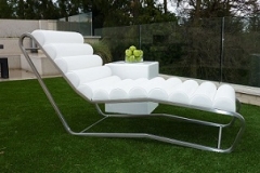 white outdoor leather lounger