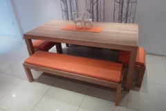 oak table and benches