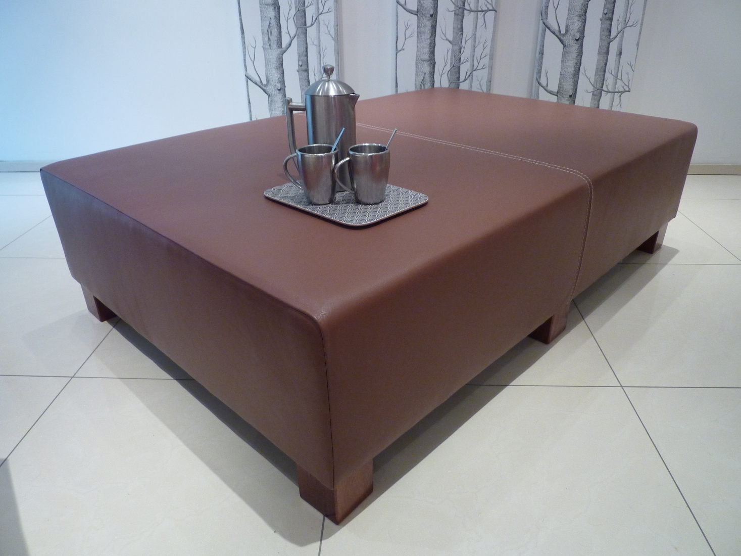 brown leather table