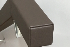 square leather handrail