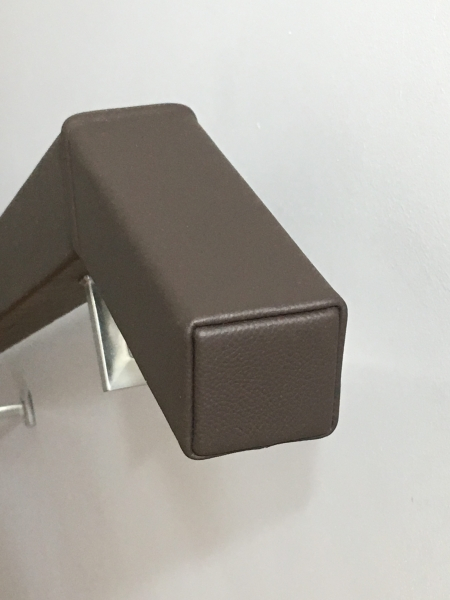 square leather handrail