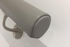 Grey leather handrail