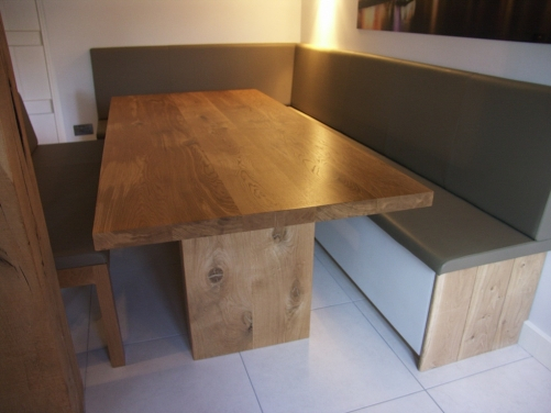 fitted leather bench seating