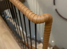 tan leather tennis wrap handrails
