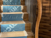 Overwrap handrails covered on-site.