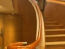 Elegant sweeping handrail covered by our team on-site at The Park Restaurant, London.