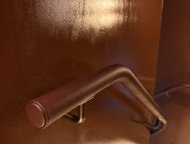 Dark Grape leather handrail.