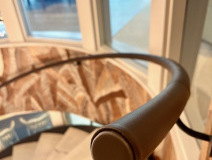 Round handrails covered in leather on-site.