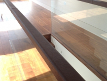 Leather Handrail on Glass