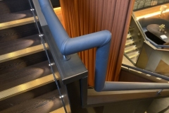 Gaucho Restaurant grey leather handrail