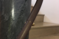 curving leather handrail