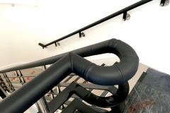 Black leather handrail