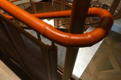 Leather handrail in London hotel