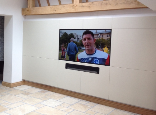 leather TV wall surround