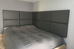 leather panels around bed