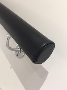 black leather handrail