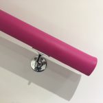 pink leather handrail