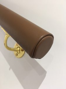 saddle leather handrail