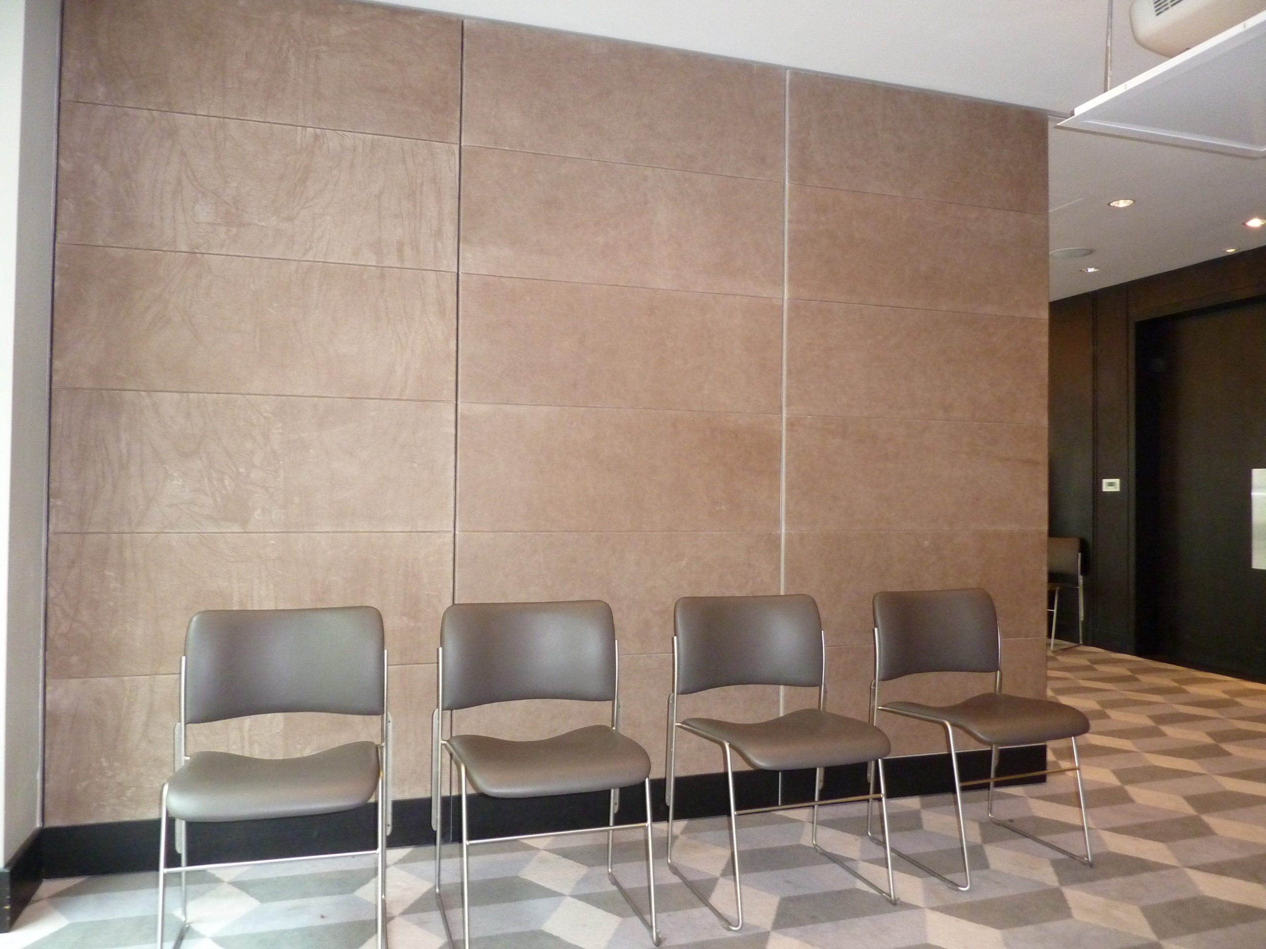 leather panelled partition doors