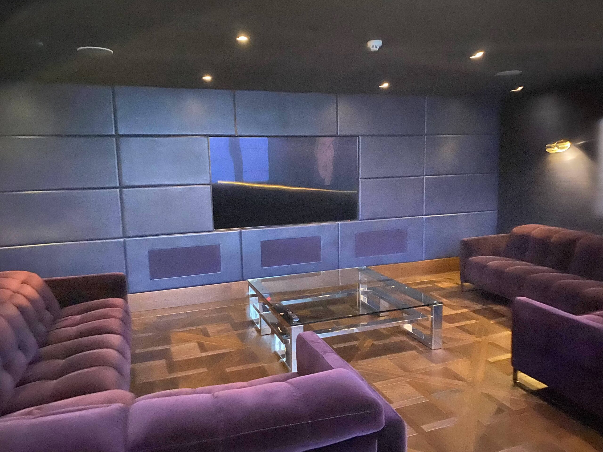 Leather Panelled Media Wall