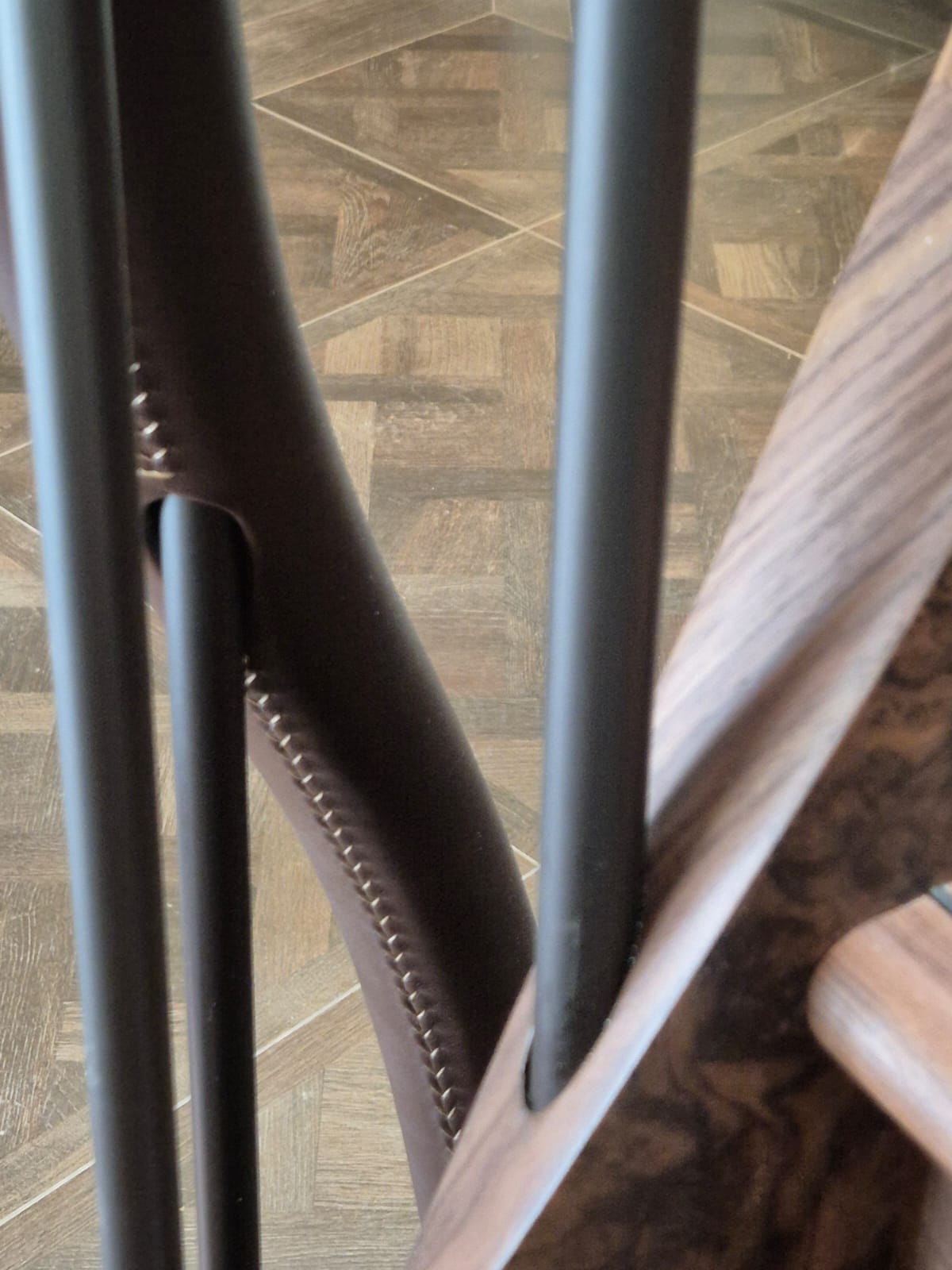 PHOTO-2025-08-09-07-58-54 2 Leather handrails on spindles.