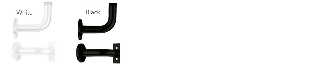 Black and white handrail brackets